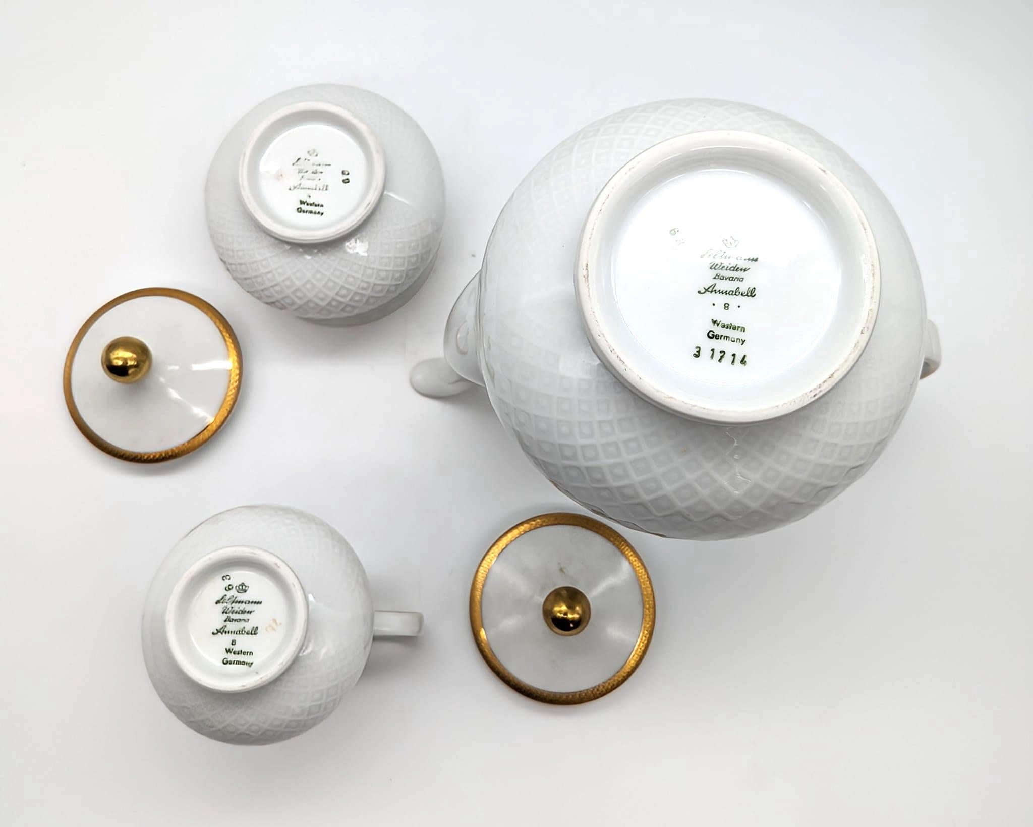 Seltmann Weiden Vajilla de Porcelana Blanca Dorada, Lote de 82 Piezas en venta 1
