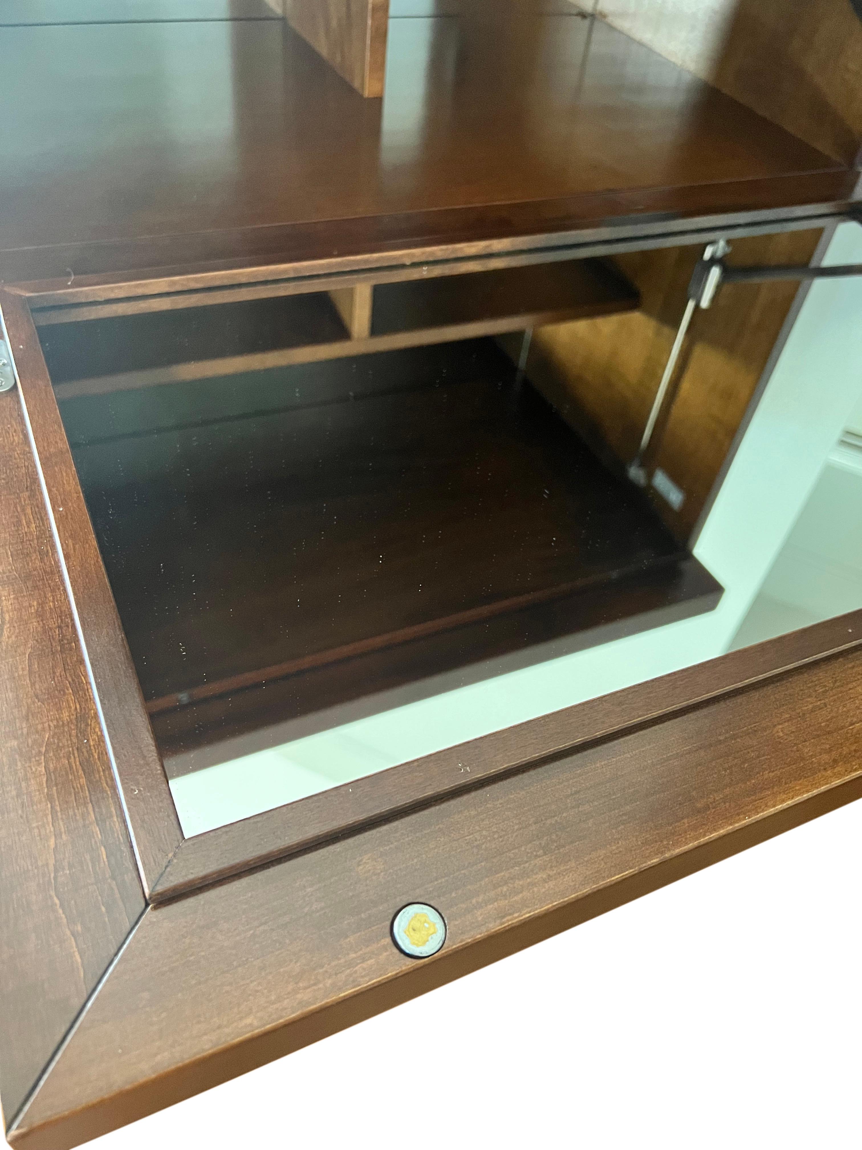 Contemporary SELVA Italy Art Deco Style Mirrored Bar Cabinet