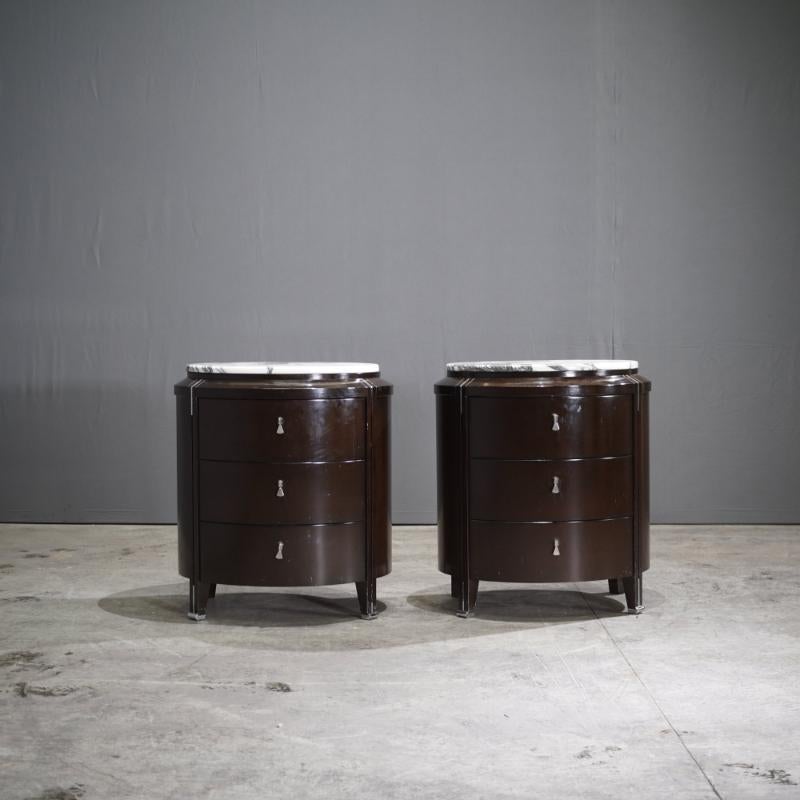 Indulge in the timeless elegance of the Selva Vendôme Marble Top Bedside Table, masterfully crafted by Lorenzo Bellini. This exquisite piece combines sleek, modern design with classic sophistication, featuring a luxurious marble top that rests