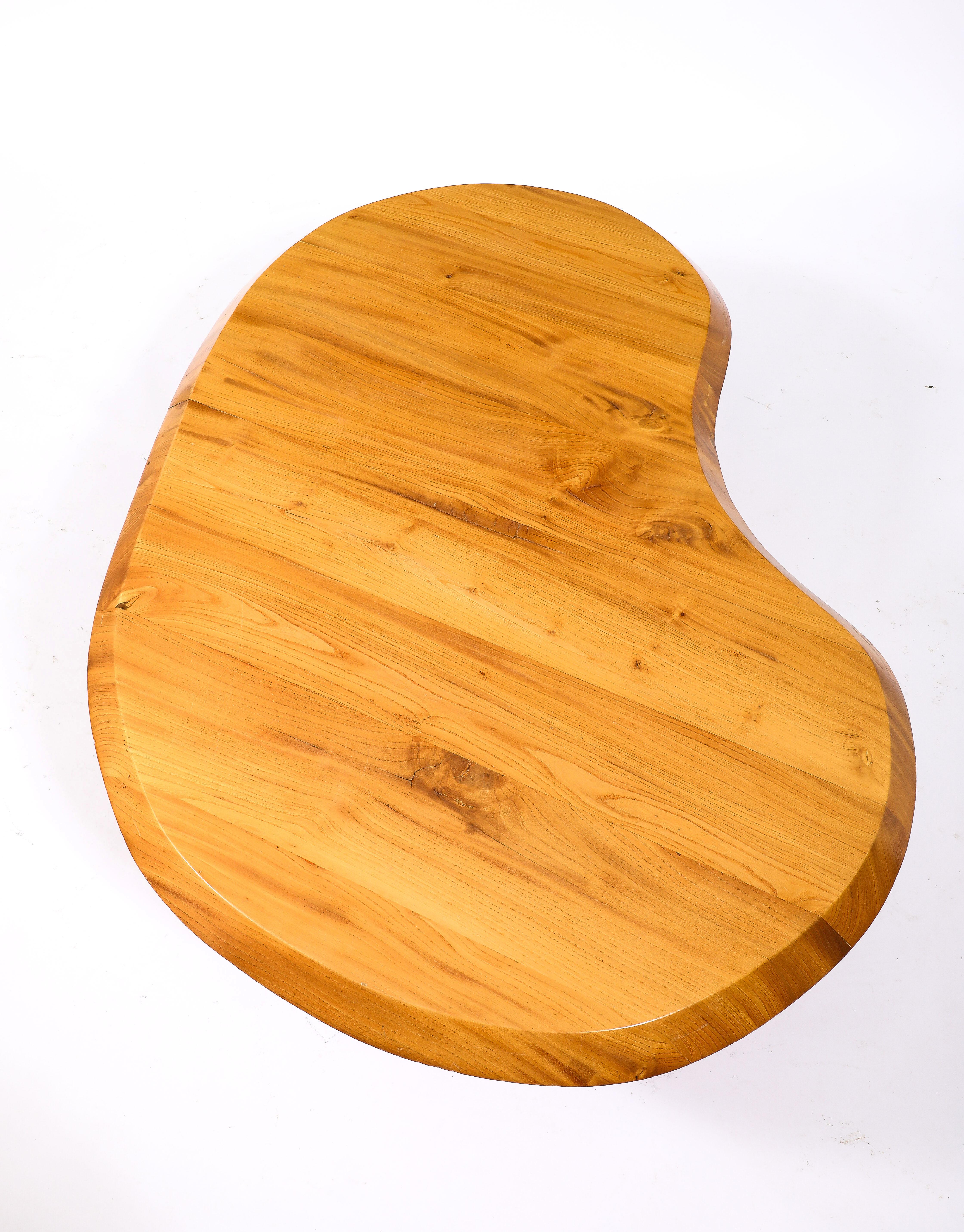 Table basse en orme SELZ Flaque D'Eau, France 1960's en vente 5