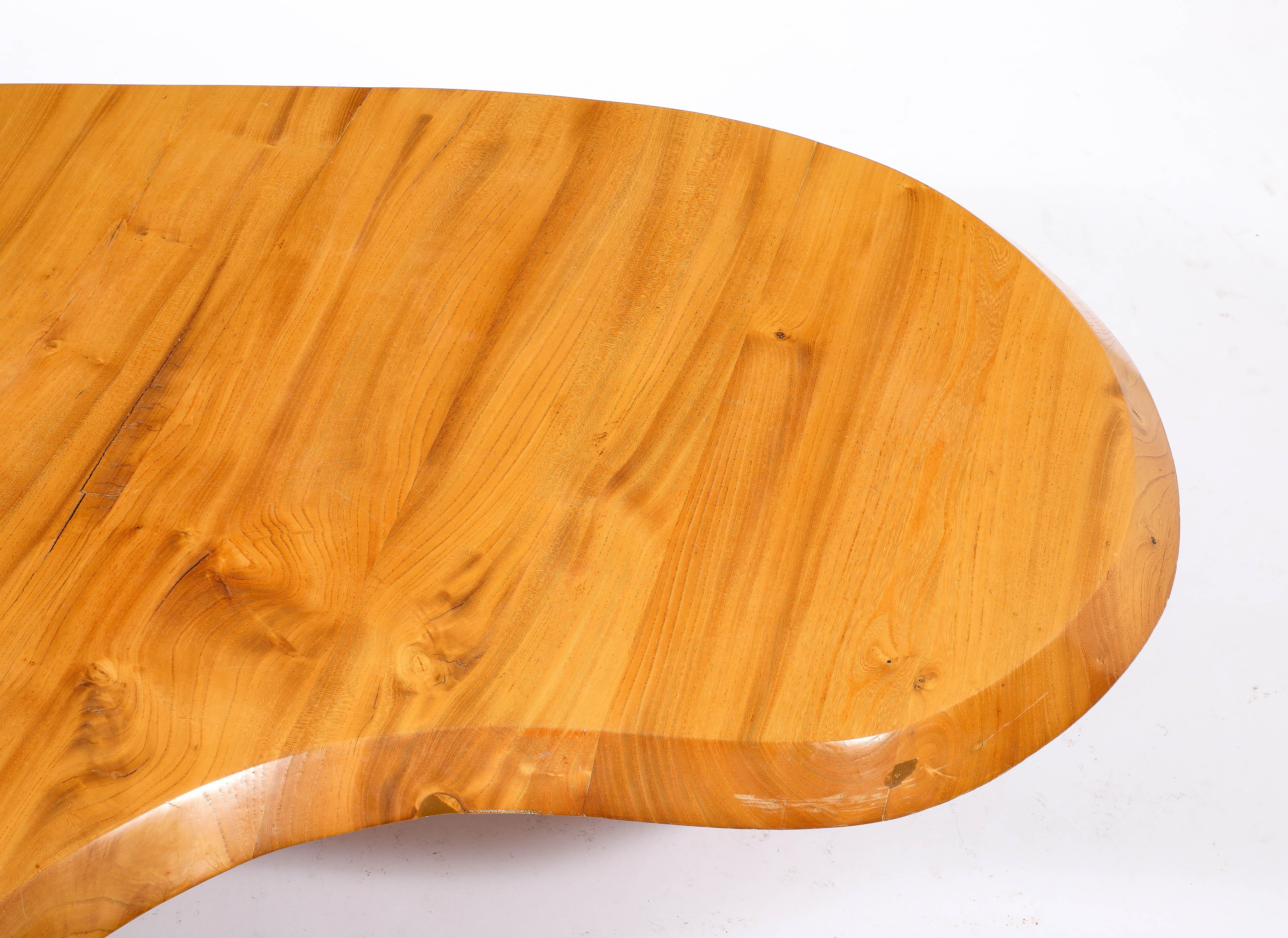 20ième siècle Table basse en orme SELZ Flaque D'Eau, France 1960's en vente