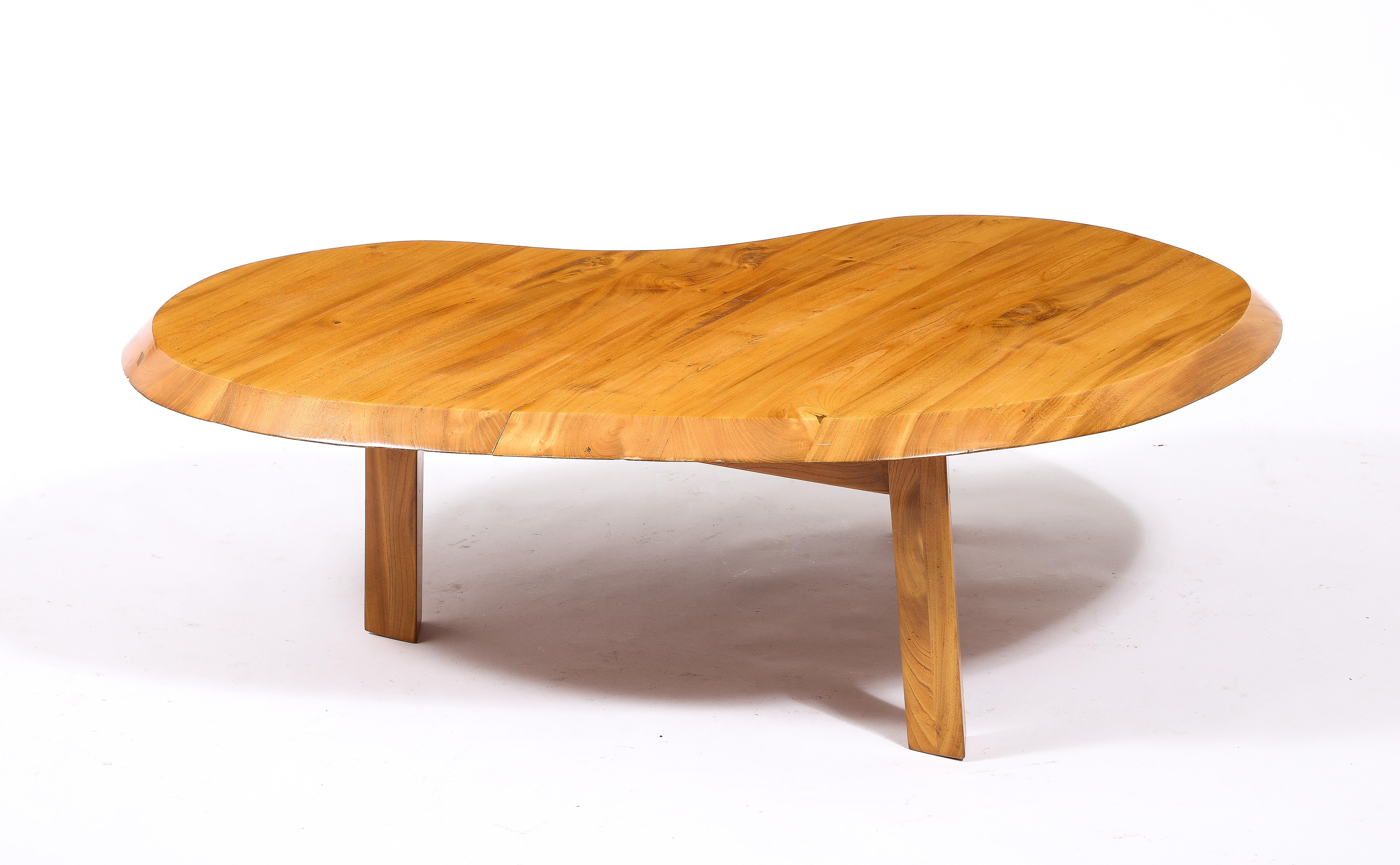 Table basse en orme SELZ Flaque D'Eau, France 1960's en vente 2