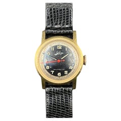 Selza Automatic WWII Military Aviation Pilot Cold Capped 14K Gold Watch