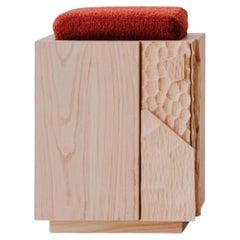 Sem CORE Collection PS1 Large Pouf/Side Table in Cherry solid wood, Hannes Peer