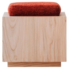 Sem CORE Collection PS1 Small Pouf/Side Table in Cherry solid wood, Hannes Peer