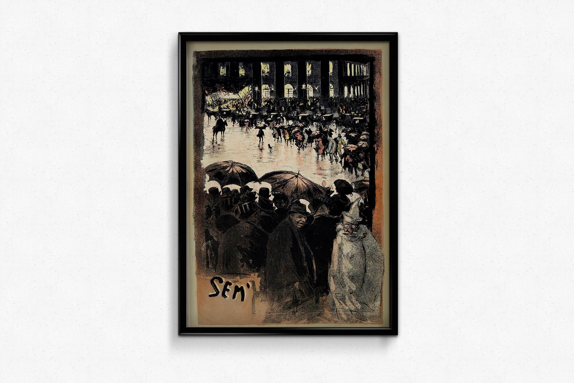 Originalplakat „Les Grands Boulevards“ von SEM, um 1895 im Angebot 1