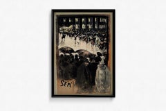 Circa 1895 original poster titled "Les Grands Boulevards" by SEM