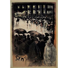 Cartel original de 1895 titulado "Les Grands Boulevards" de SEM