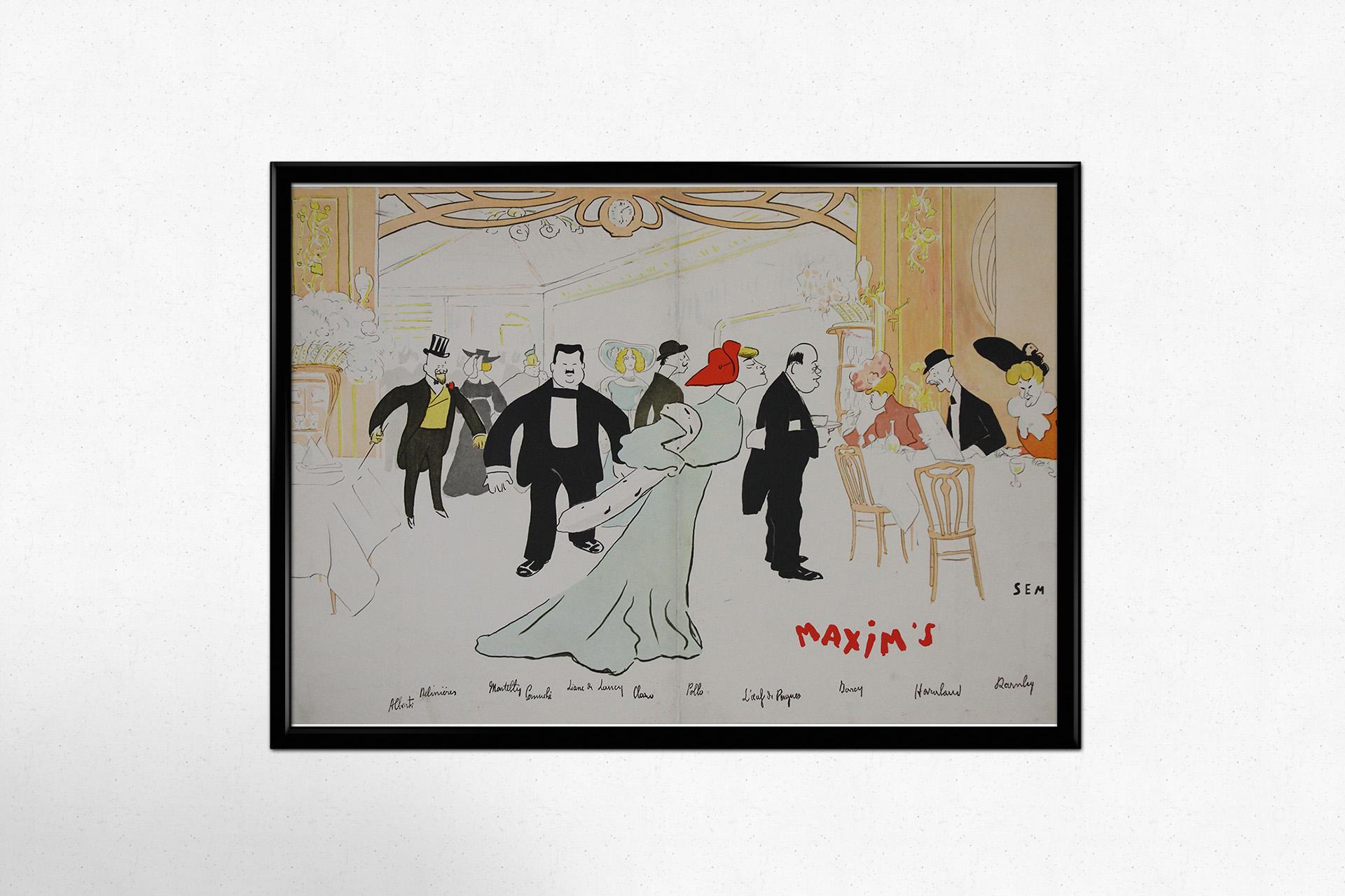 Original advertising poster for Maxim's Paris restaurant by Sem 2