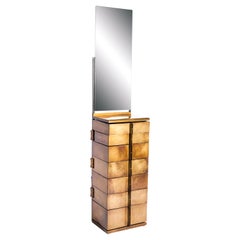 Semainier Brass and Walnut Dresser by Gentner Design