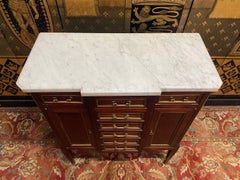 Semainier with lateral doors – Louis XVI Style – Mahogany, marble and bronze