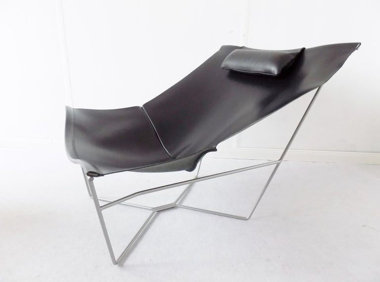 Semana Black Leather Sling Chair by David Weeks for Habitat, UK