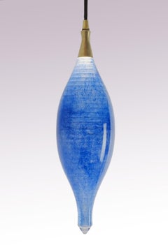 Contemporary Glass Lamp: Semazen Crystal Hanging Pendant Light Blue