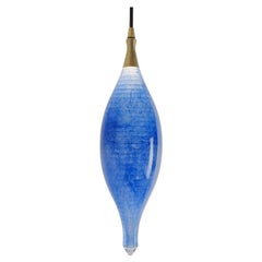 Contemporary Glass Lamp: Semazen Crystal Hanging Pendant Light Blue