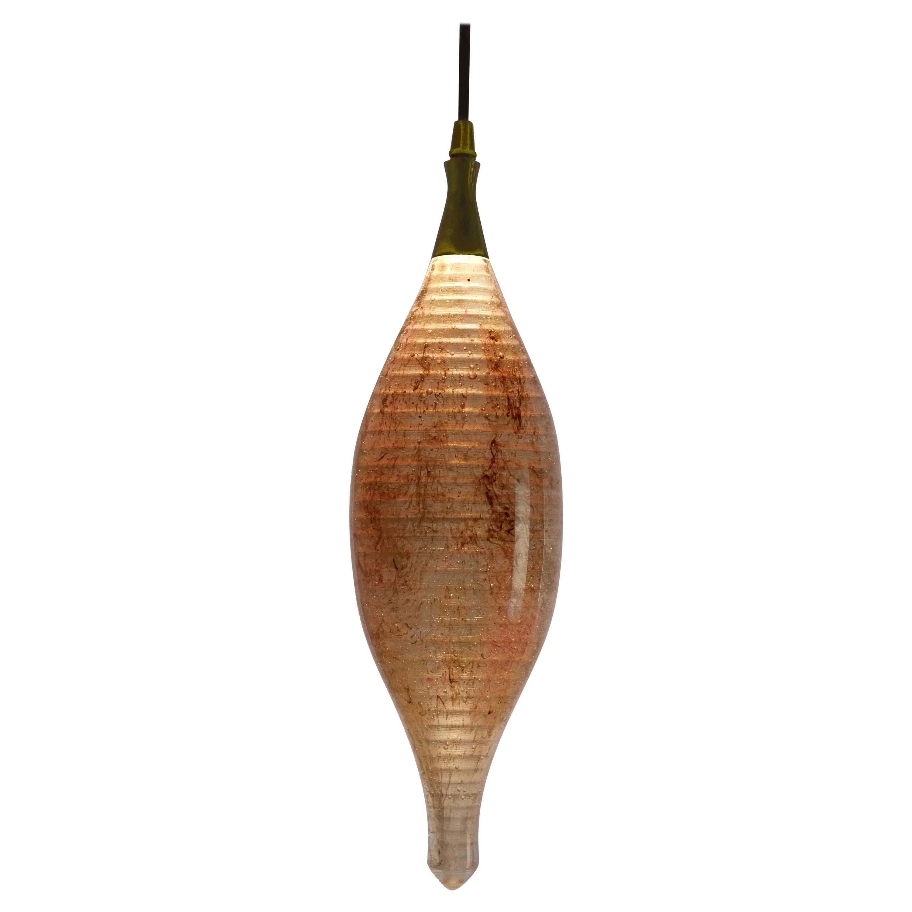 Lampada contemporanea in vetro: Lampada a sospensione in cristallo Semazen Marrone