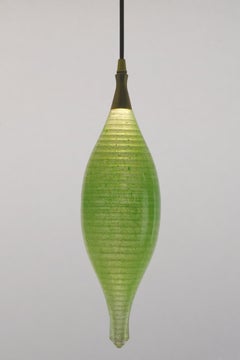 Contemporary Glass Lamp: Semazen Crystal Hanging Pendant Light Citron Green