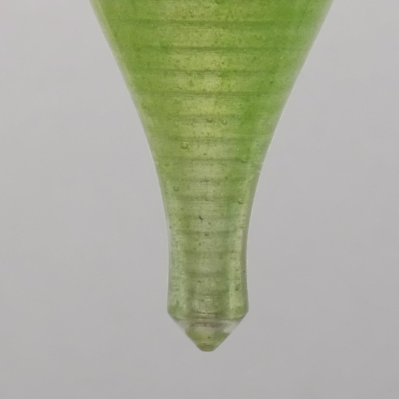 British Contemporary Glass Lamp: Semazen Crystal Hanging Pendant Light Citron Green For Sale