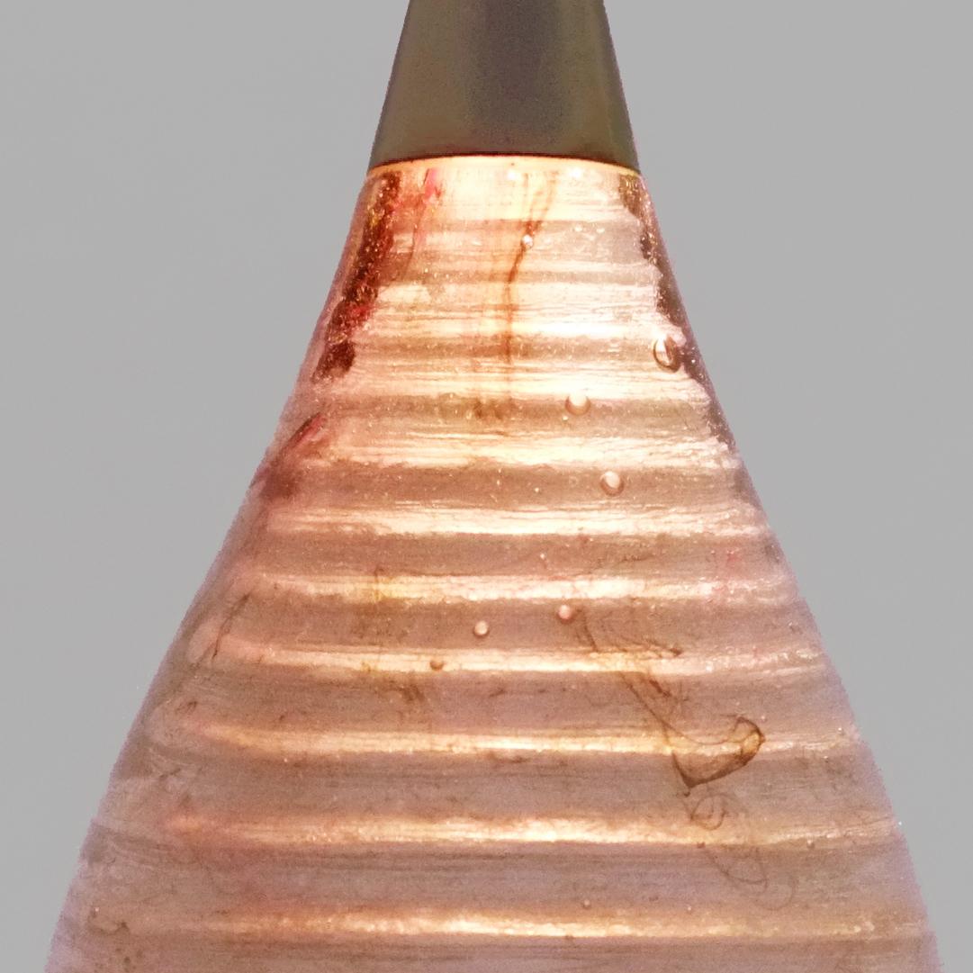Britannico Lampada di vetro contemporanea: Lampada a sospensione in cristallo Semazen Rosa in vendita
