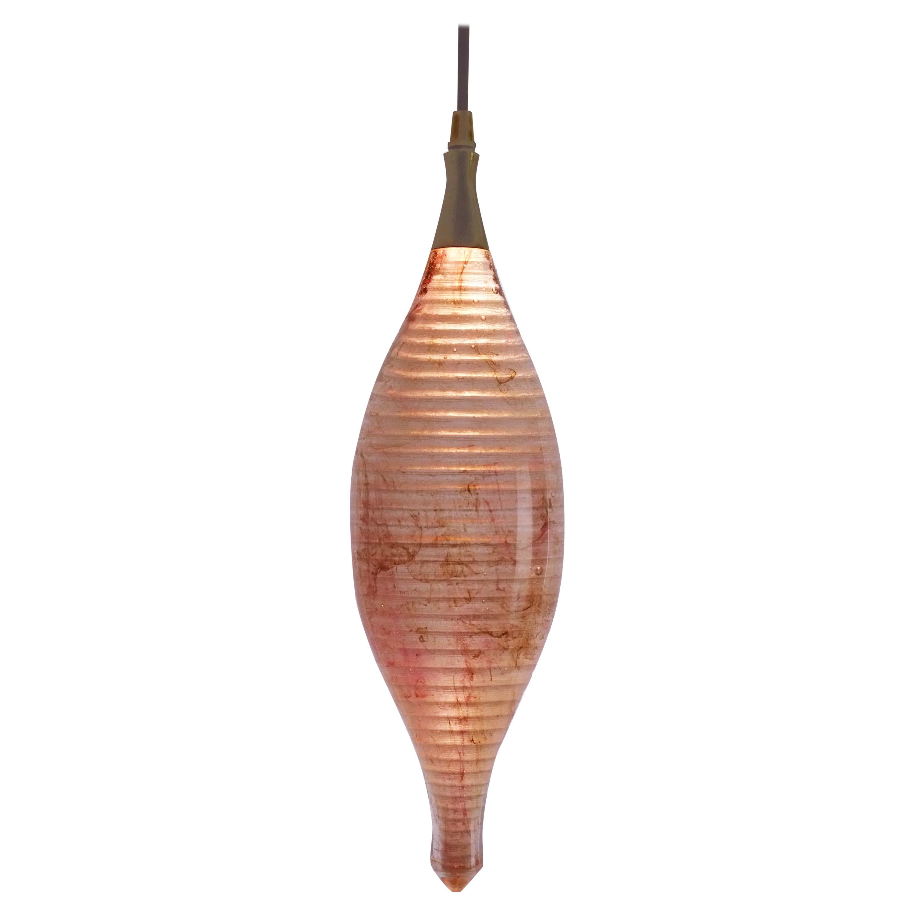 Contemporary Glass Lamp: Semazen Crystal Hanging Pendant Light Pink