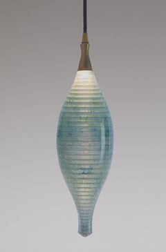 Contemporary Glass Lamp: Semazen Crystal Hanging Pendant Light Turquoise