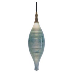 Lampe suspendue en verre contemporaine : Lampe à suspension Semazen en cristal turquoise