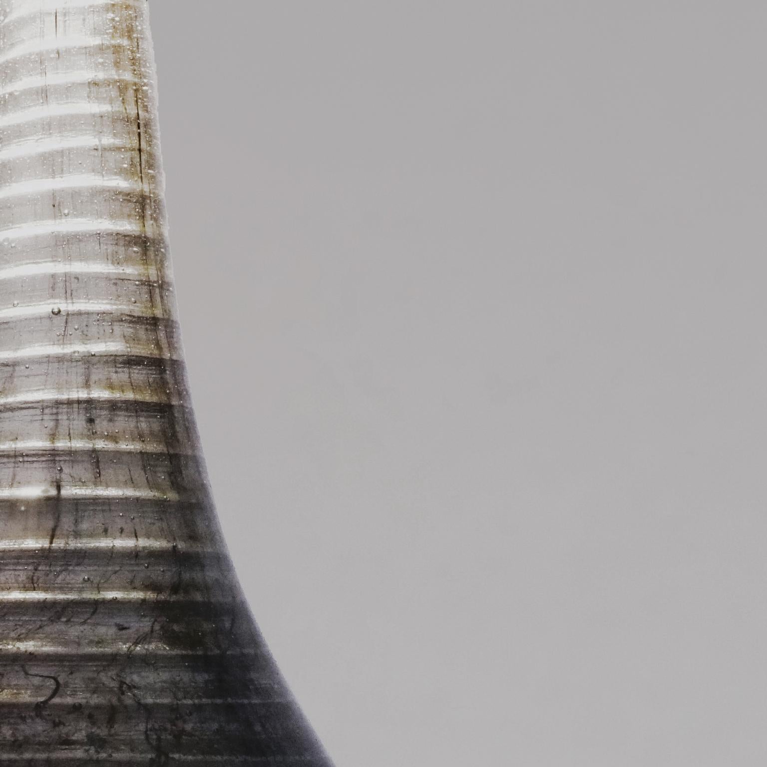 British Contemporary Glass Light: Semazen Spiral Drop Pendant Grey Lamp  For Sale