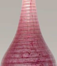 Contemporary Glass Light: Semazen Spiral Drop Pendant Pink Lamp