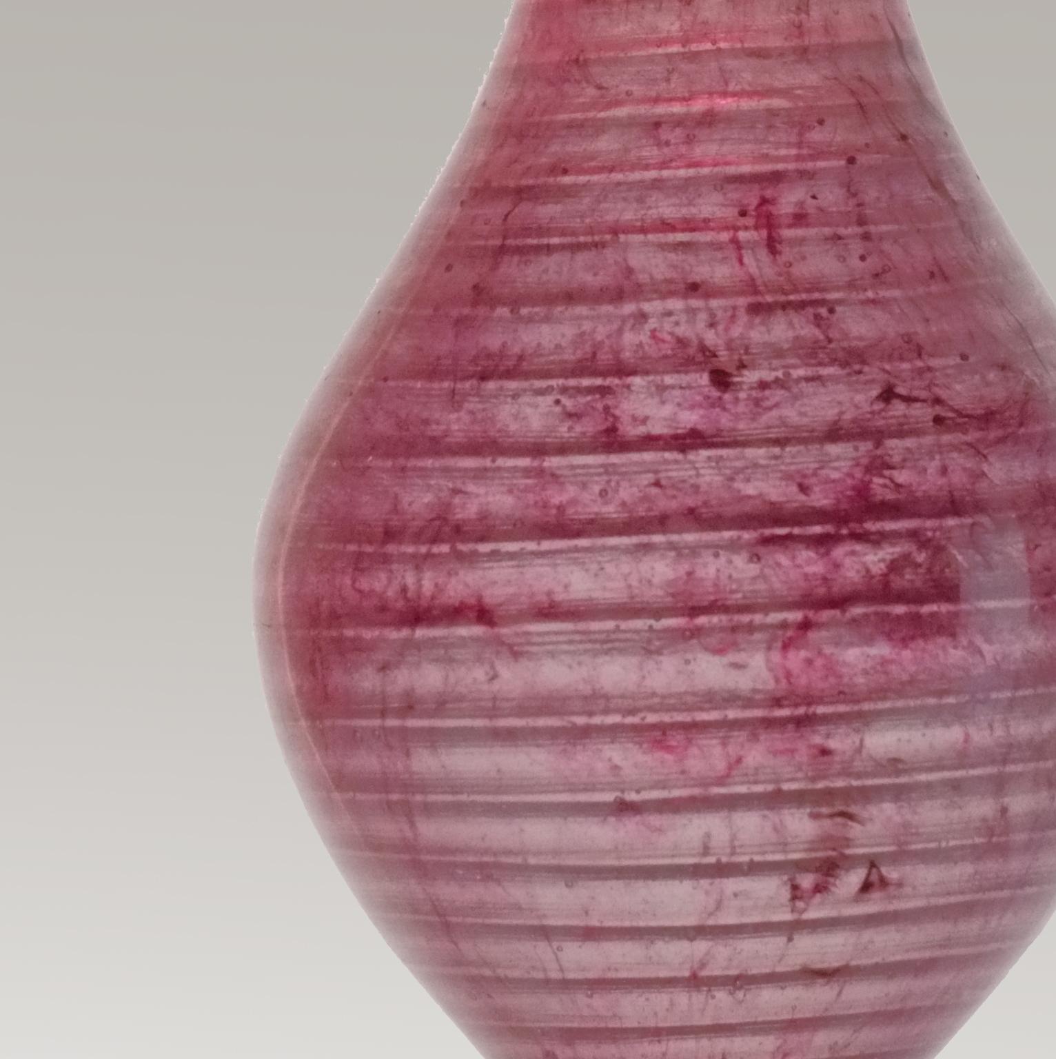 Modern Contemporary Glass Light: Semazen Spiral Drop Pendant Pink Lamp  For Sale