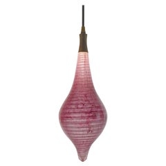 Lampe en verre contemporaine : lampe à suspension en forme de spirale Semazen rose 