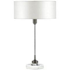 Semele Steel White Table Lamp with Carrara Marble by Acanthus