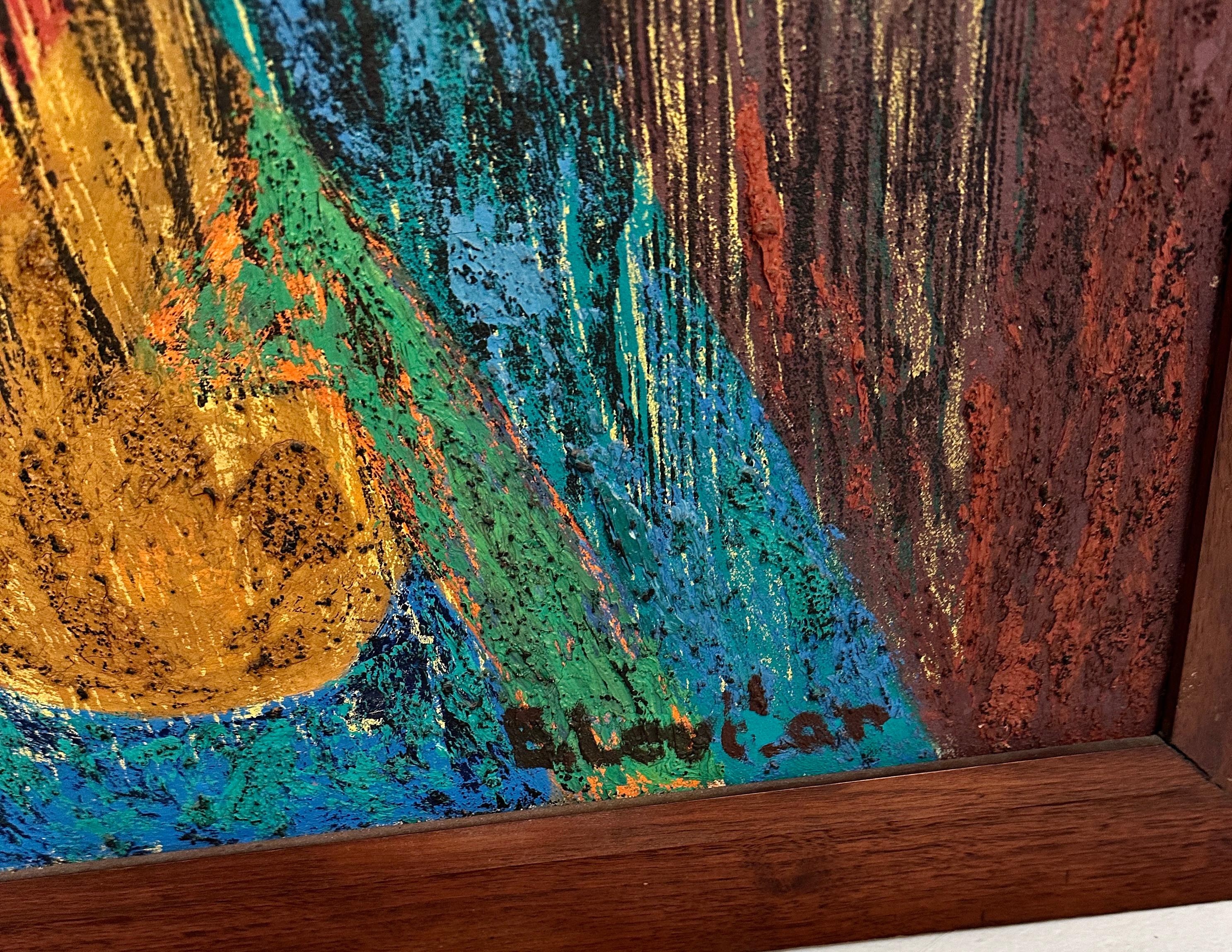 Semi-abstract Oil-on-Board by Barbara G. Levitan, USA 1955, 58