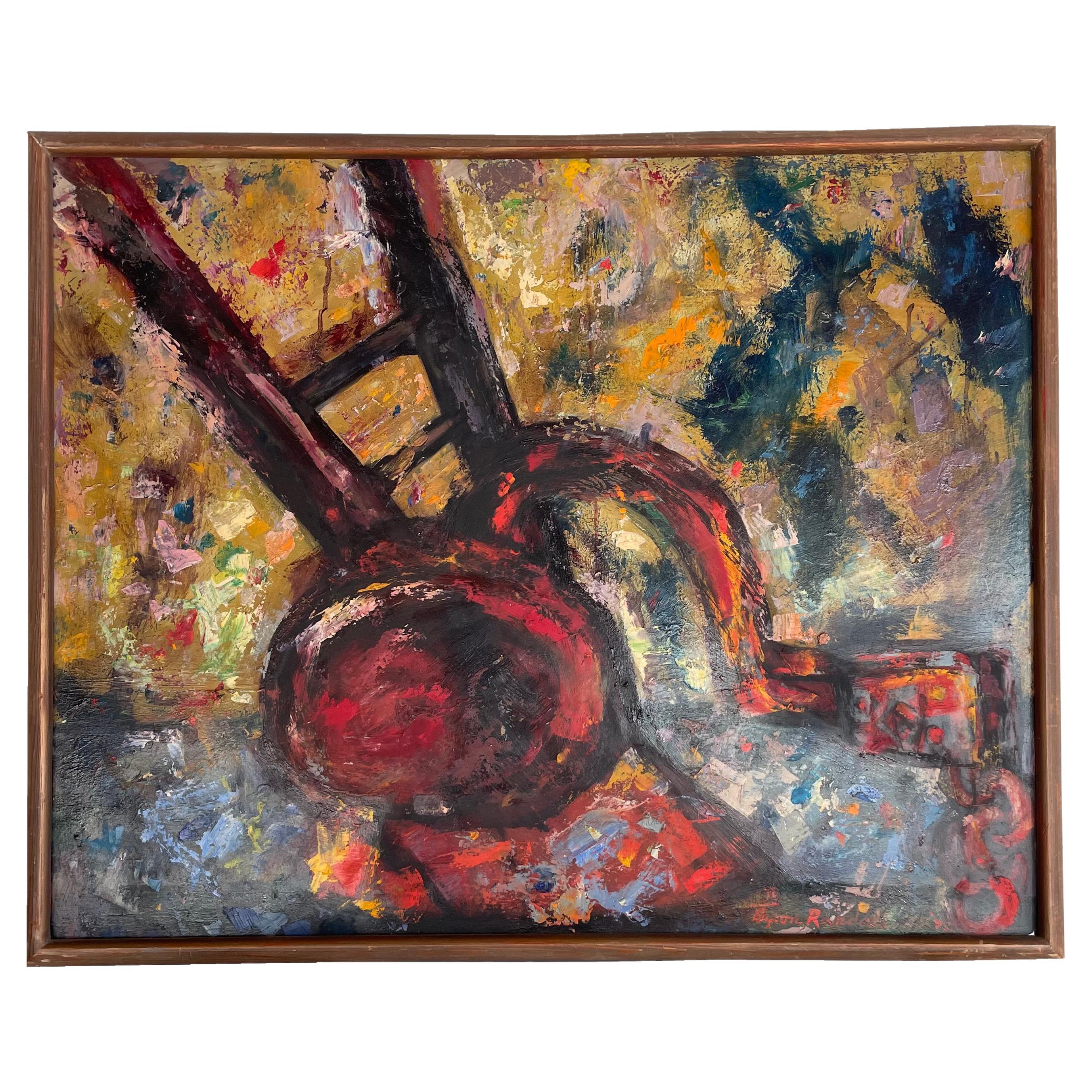 Pittura ad olio semi-astratta di Byron Randall