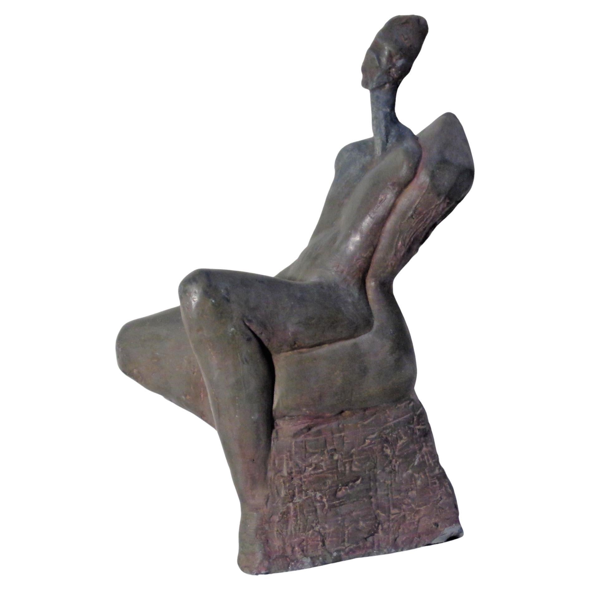 Semi Abstract Nude Sculpture Style of Henry Moore, 1960-1970 2