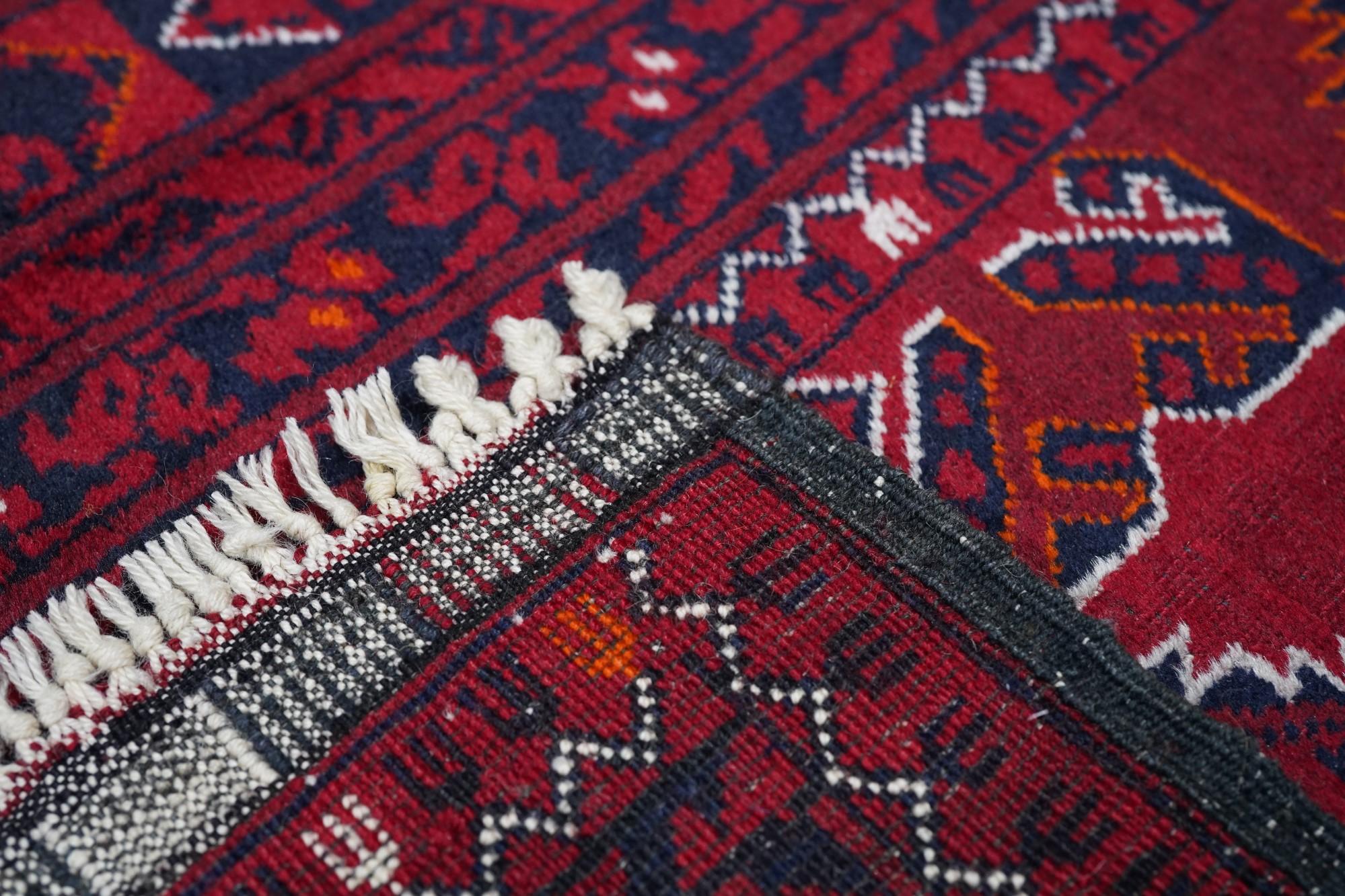 Vintage Afghan Rug 3'7'' x 7'1'' For Sale 5