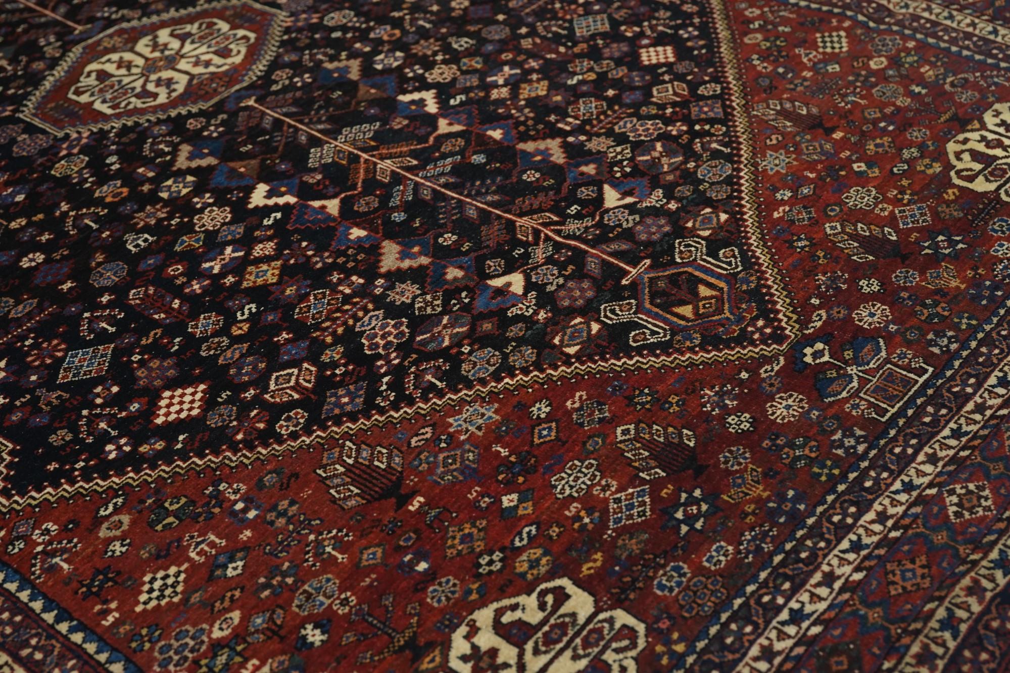 Metà XX secolo Tappeto Vintage Afshar 4'0'' x 7'0'' in vendita