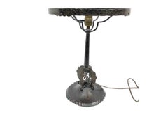 Base de lampe de table en bronze martelé à la main semi-antique de style Arts & Crafts