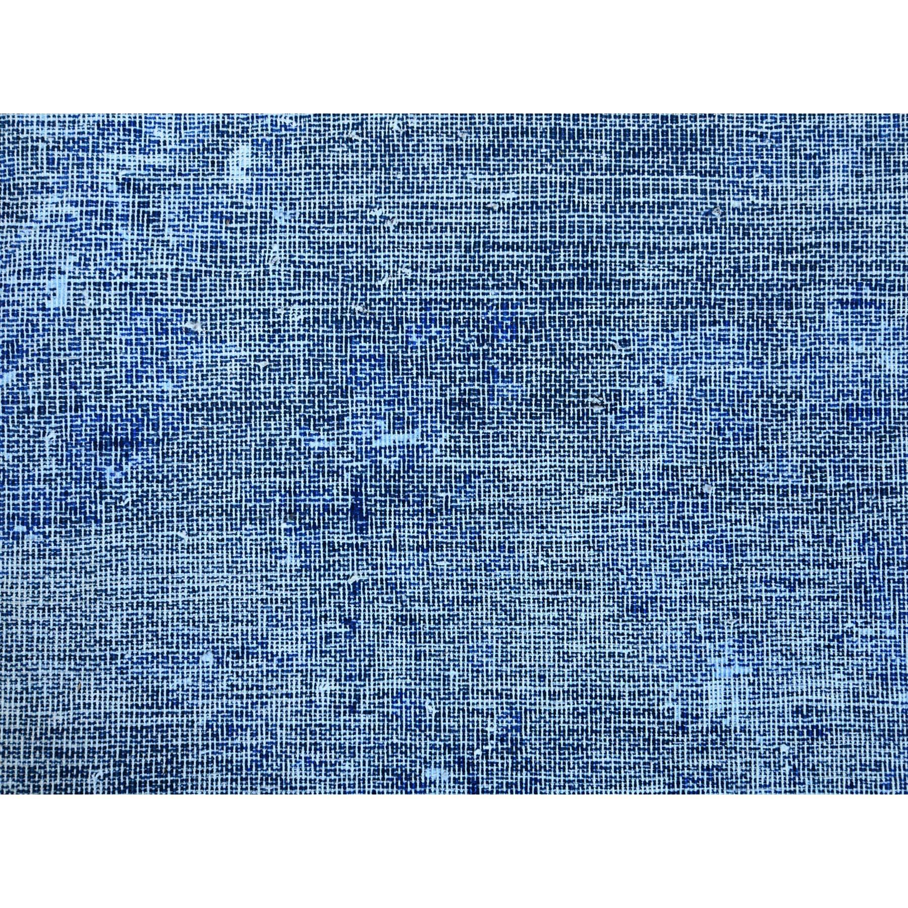 Semi Antique Blue Cast Sheared Low Persian Kerman Oriental Rug 2