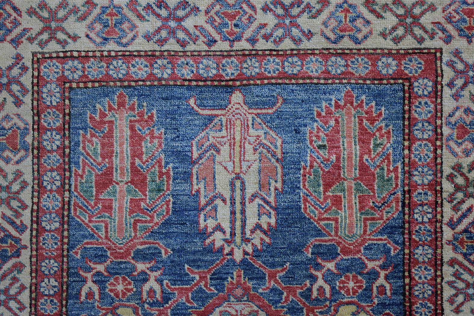 Turkish Vintage Semi-Antique Wool Carpet Rug For Sale