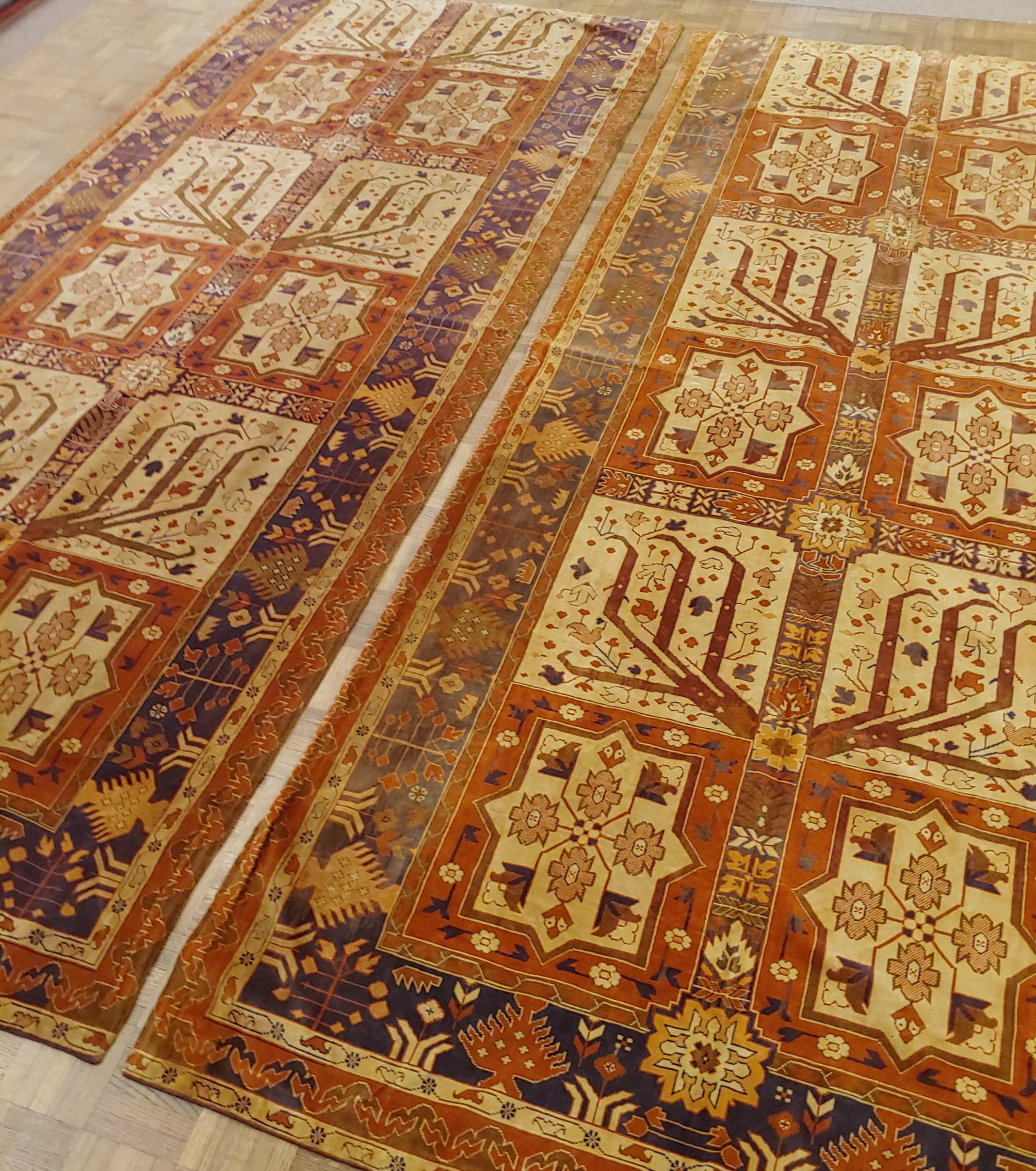 Other Semi-Antique English Portiere Velvet Tapestries, Turkish Work Design, Wool, 1940