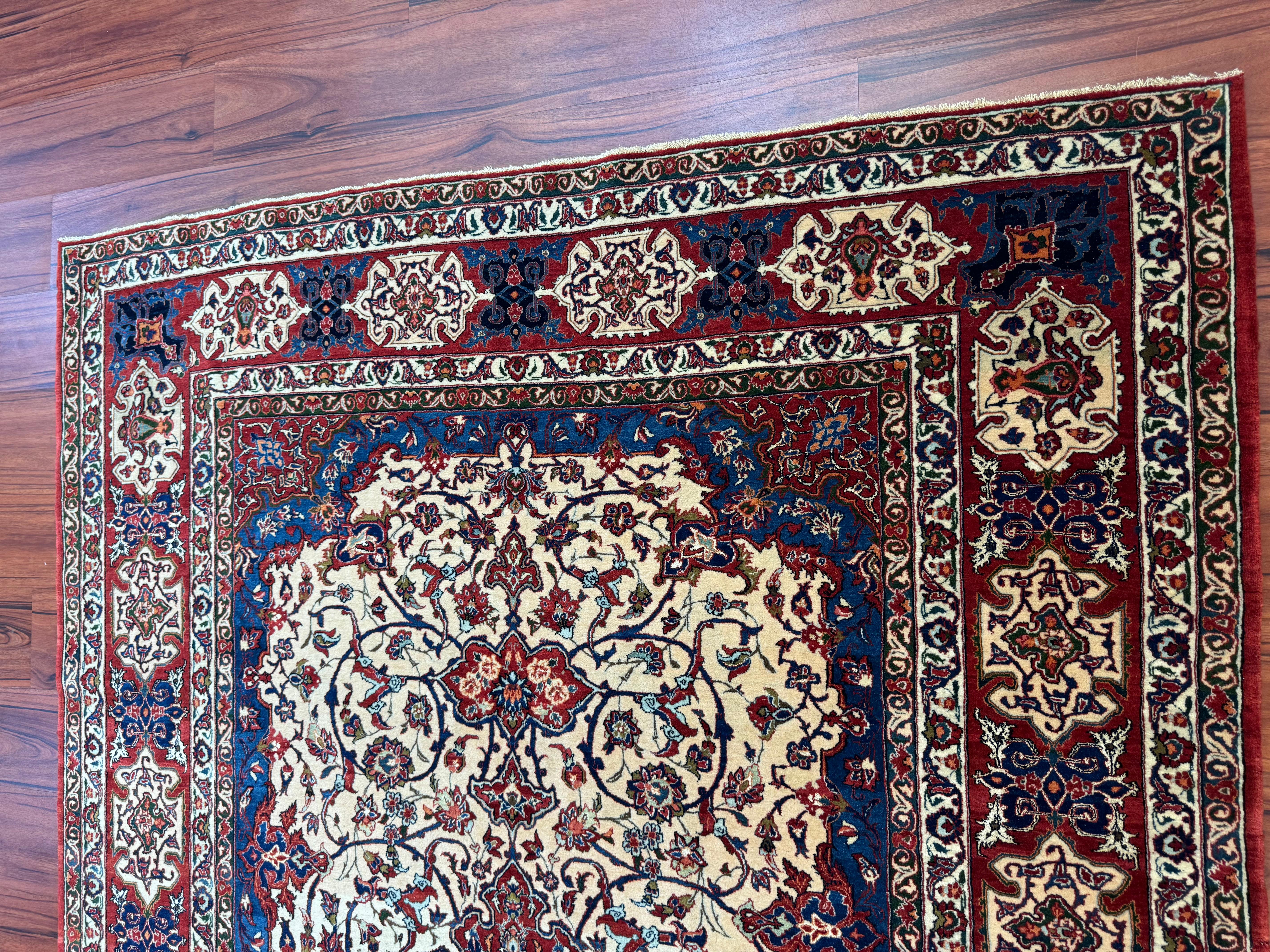 Semi Antique Extremly Fine Persian Isfahan Rug For Sale 9