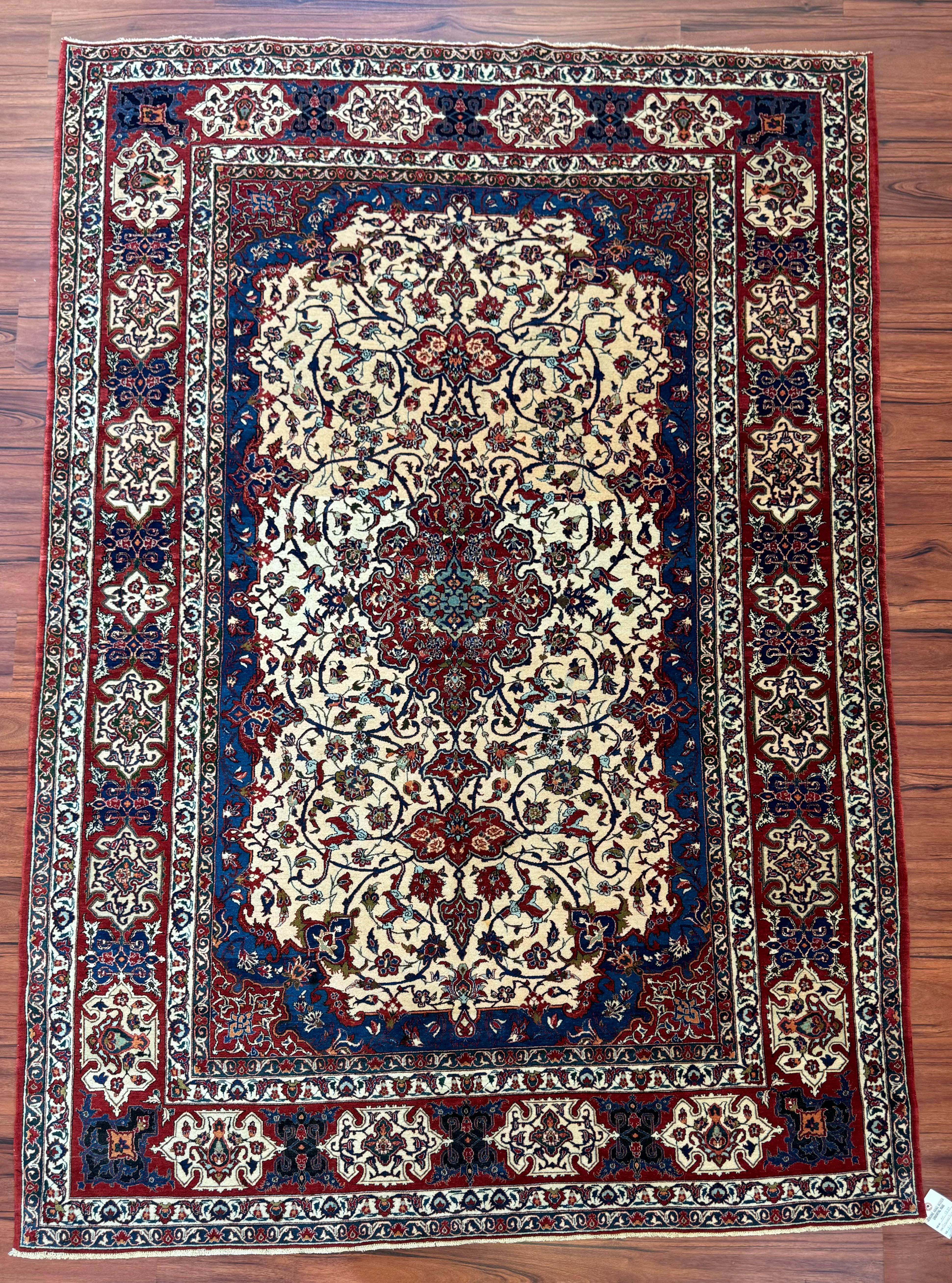 Semi Antique Extremly Fine Persian Isfahan Rug For Sale 10