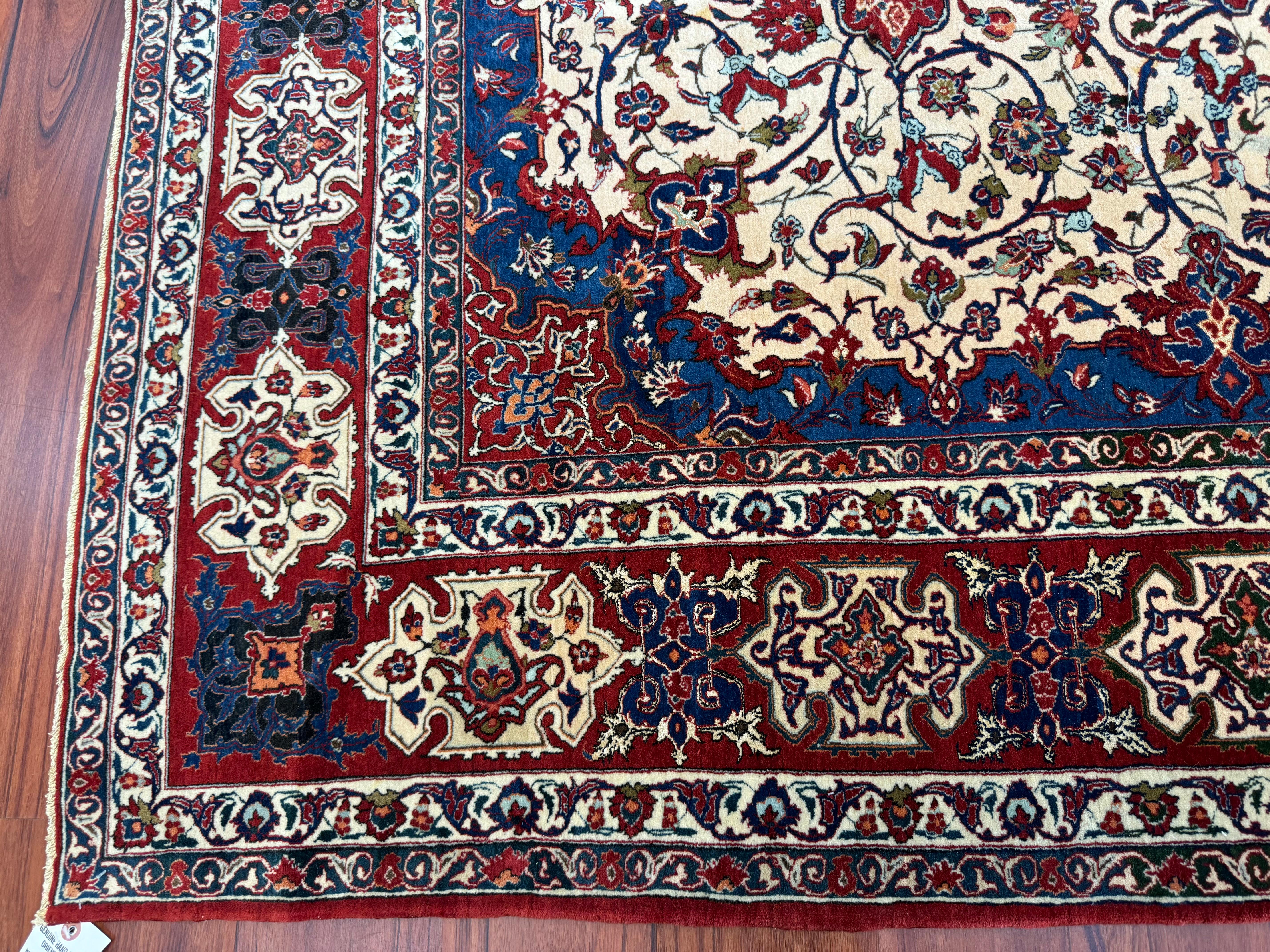 Semi Antique Extremly Fine Persian Isfahan Rug For Sale 11