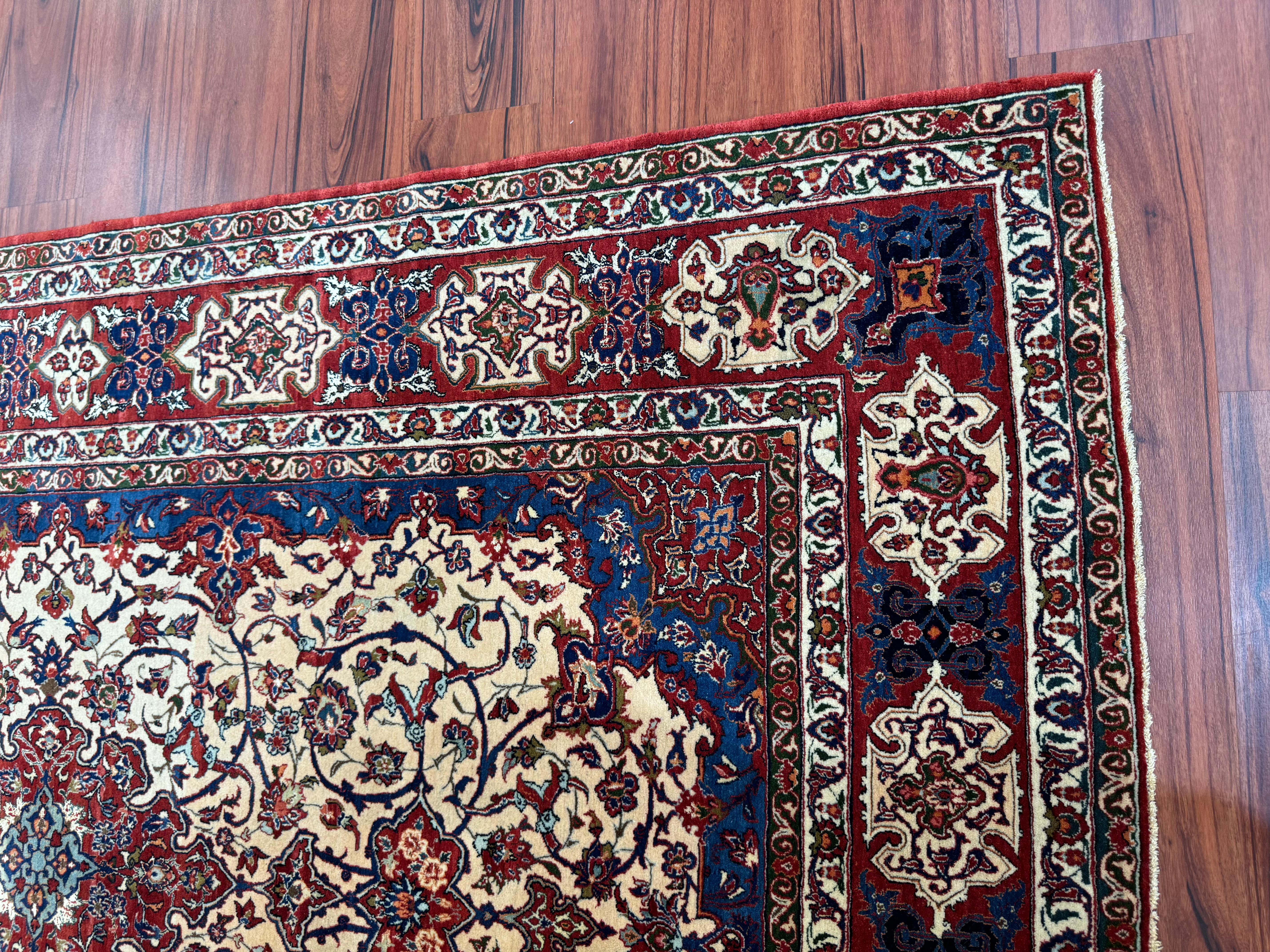 Semi Antique Extremly Fine Persian Isfahan Rug For Sale 12