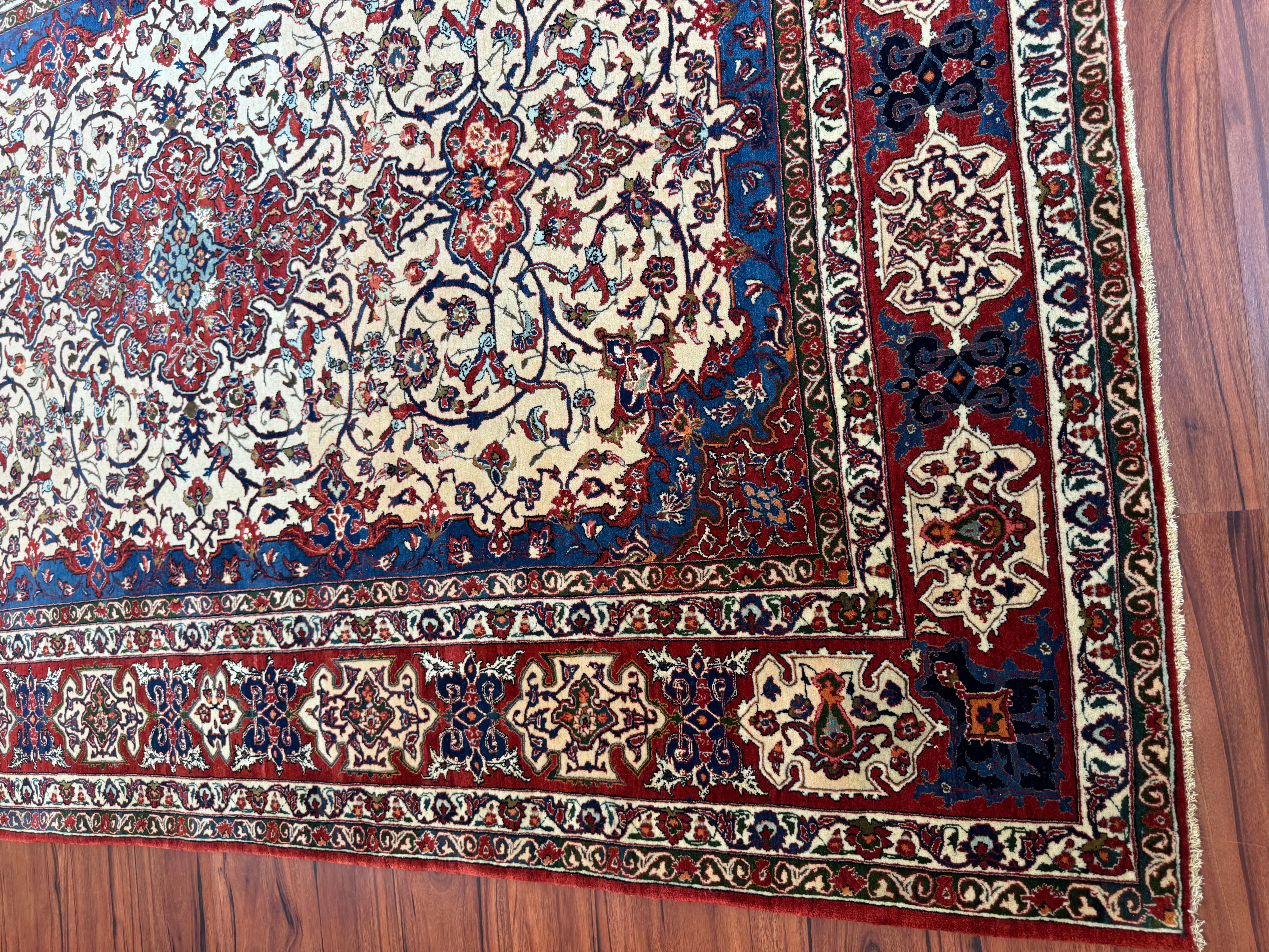 Semi Antique Extremly Fine Persian Isfahan Rug For Sale 13
