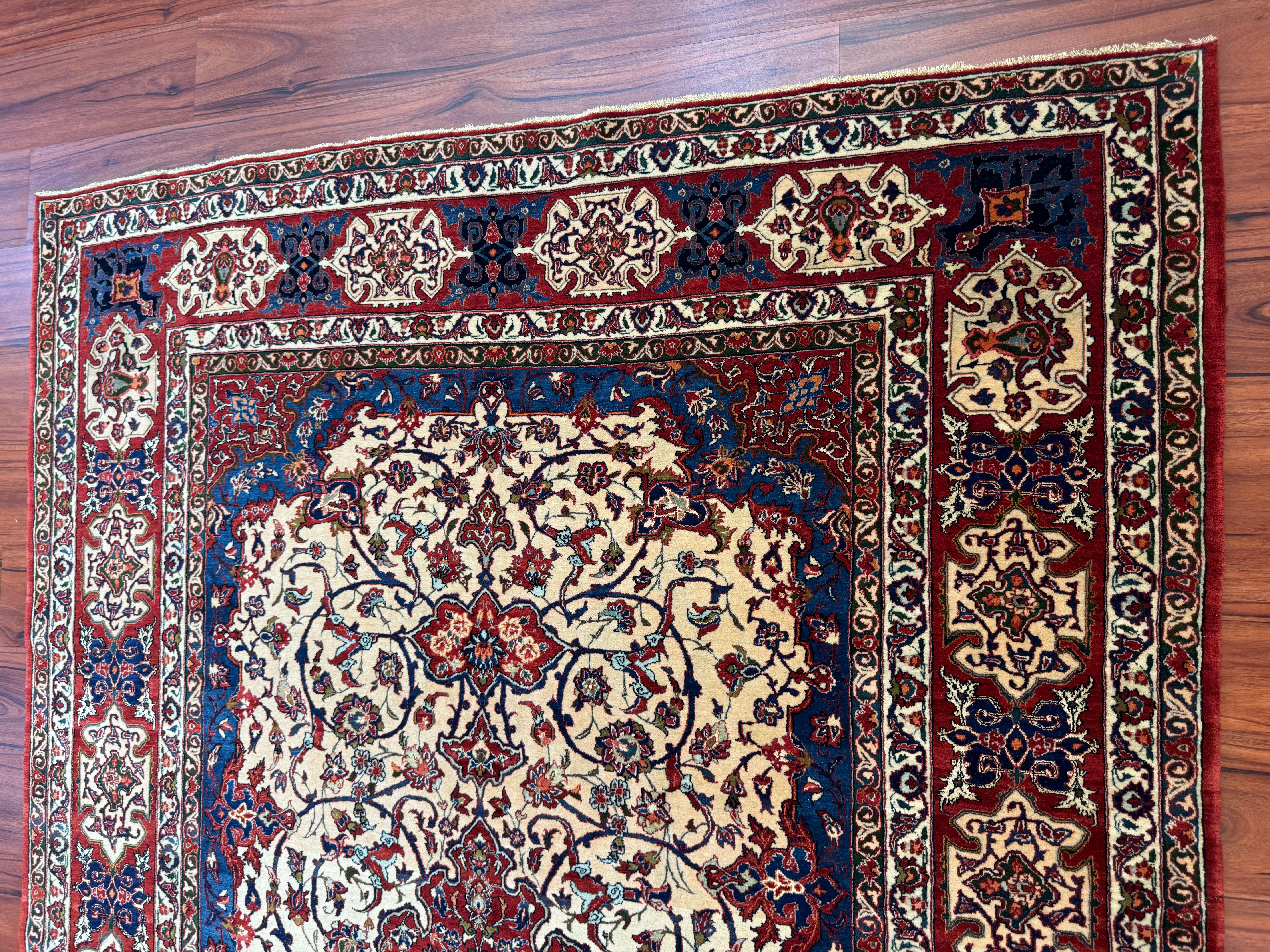 Semi Antique Extremly Fine Persian Isfahan Rug For Sale 14