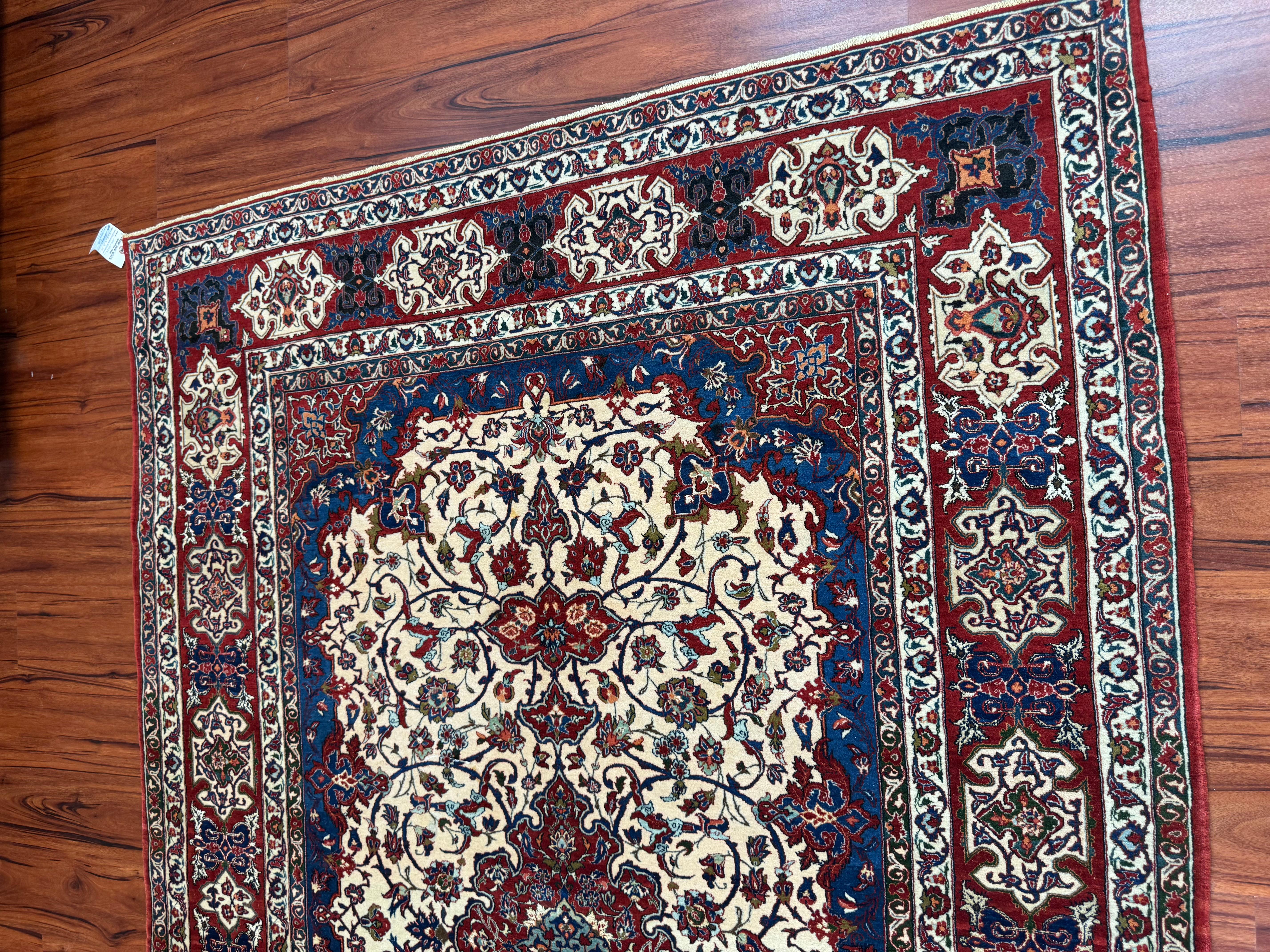 Semi Antique Extremly Fine Persian Isfahan Rug For Sale 2