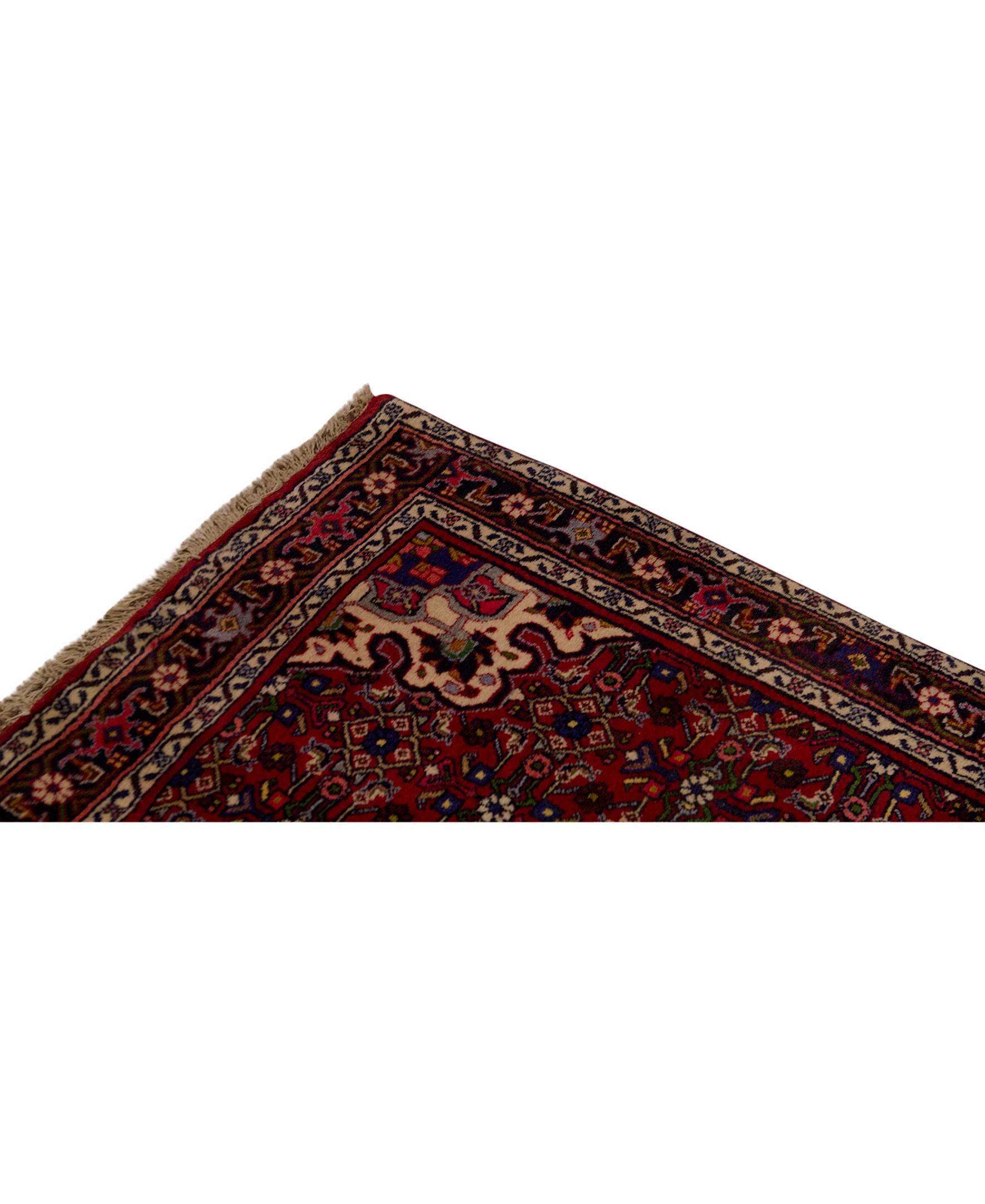  Traditional Handwoven Luxury Wool Semi Antique Persian Red . Size: 3'-5