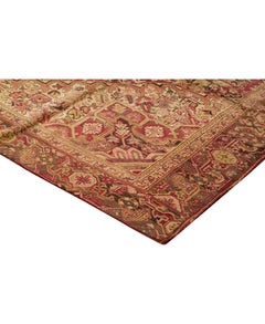 Traditional Handwoven Luxury  Semi Antique Heriz Wool Red / Blue