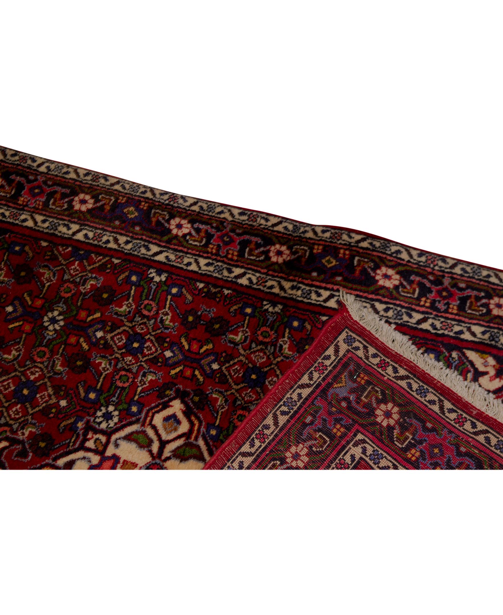 Hand-Woven  Traditional Handwoven Luxury Wool Semi Antique Persian Red  For Sale