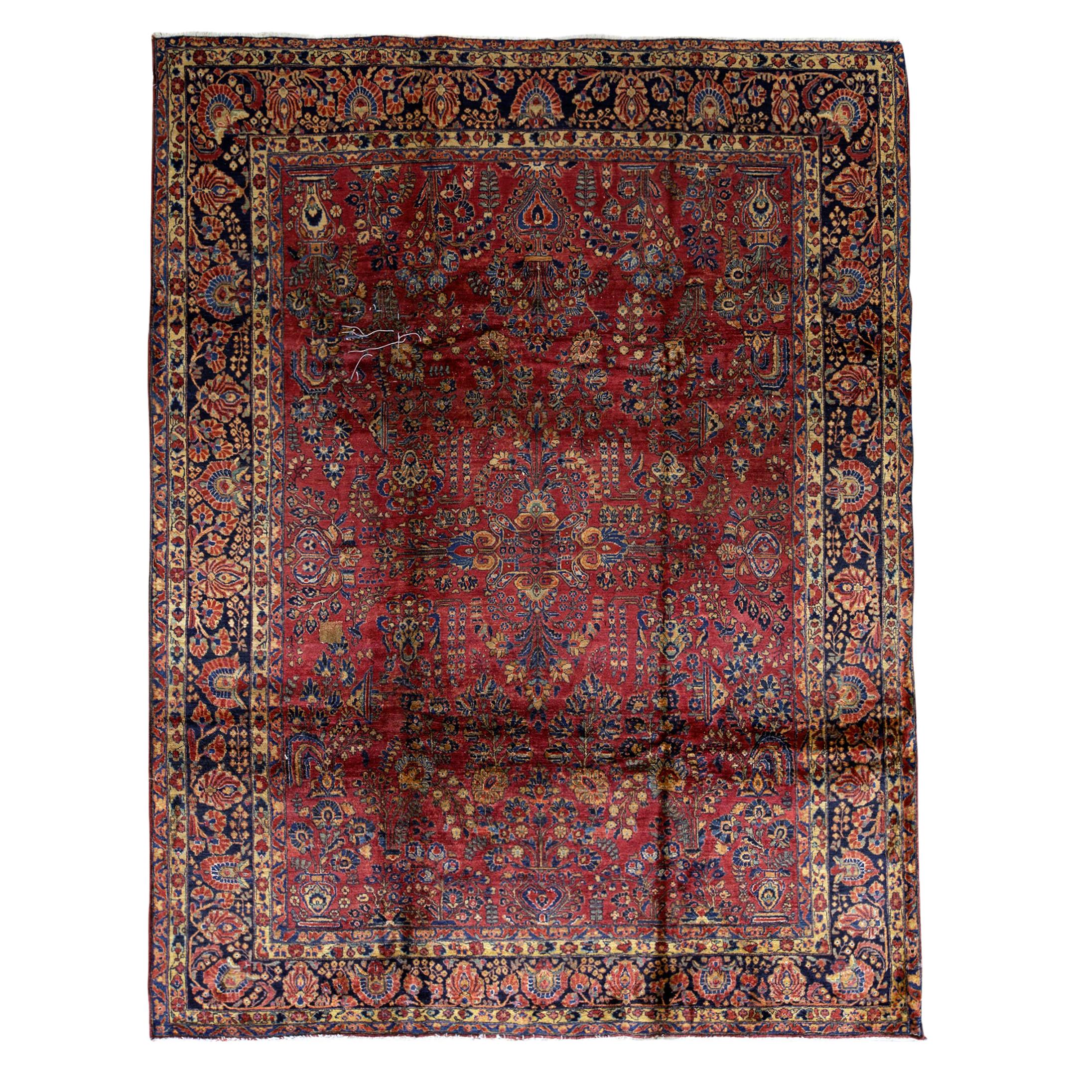  Traditional Handwoven Luxury Wool Semi Antique Persian Red 